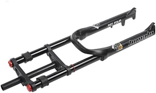 26 Pouces E-Bike Fourche Avant 26x4.0'' Fat VTT Fourche à Suspension Downhill Double épaule Frein à Disque 1-1/8 Fourche Droite 170mm Débattement pour ATB/BMX Snow Beach Bike XC/AM/, Noir 26