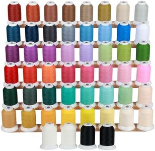 New brothread 100% Frosted Matt Embroidery Machine Thread 52 Spools 40WT 500M for Brother Babylock Janome Singer Pfaff Husqvarna Bernina Embroidery and Sewing Machines