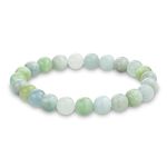 Bling Jewelry Semi Precious Gemstone Strand Multicolor Earth Tone Amazonite Round Bead 8MM Stretch Bracelet for Women Men Teen Unisex