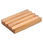 Teak soap Dish for Shower 1pcs by HTB, Wood Decorative Bath soap Holder Heightened Base Design to Keep Soap Dry in Kitchen, Bathroom, Sink, Bathtub, Cute Wooden soap Saver for Hand Face Shampoo bar