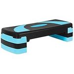 Stanz (TM) 30.5" Blue adjustable Aerobic Stepper Step Exercise Trainer Workout Fitness Yoga Risers Overall Size: 30.5" x 11"; Height Adjustable: 4" 6" and 8" Blue Black