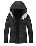 Diamond Candy Womens Winter Coat Waterproof Rain Jacket for Ski, 3 in 1 Fleece Jacket with Hood