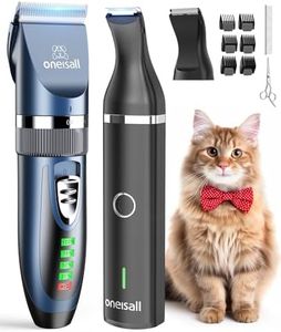 oneisall Cat Clippers and Paw Trimmer 3 in 1,Cat Grooming Kit,Cat Clippers for Matted Hair,Cordless Cat Shaver for Matted Long Hair,2 Speed Cat Hair Trimmer,Pet Clippers for Cats and Small Dogs