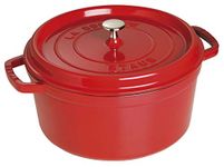 STAUB La Cocotte 7-Quart Cast Iron Round Cocotte, 6.75 L, Made in France, Cherry