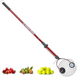GARDEN WEASEL Large Nut Gatherer Roller – Nut Collector Tool for Walnuts, Sweet Gum Balls, Tennis Balls and More – Yard Picker Upper with Durable Cage and Ergonomic Handle - Newest Model