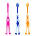 ZKSMNB Kid’s Toothbrush, Manual Toothbrush with Extra Soft Bristles and Standing Base, Suitable for Over 2 Years Old, 3 Pack