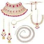 Peora Combo of Jodha Akbar Bridal Necklace Set with Adjustable Waist Belt Kamar bandh Gift for Women