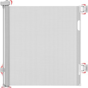 Dikots Retractable Stair Gate, White – Safety Barrier for Kids & Pets
