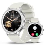 Smart Watches for Women with Diamonds, 1.32’ AMOLED Display, IP67 Waterproof Fitness Tracker with Heart Rate/SpO2/Sleep/Pedometer Monitor, Smartwatch for Android iOS Phones Gray
