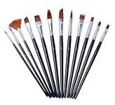 Artme Nylon Artist Brushes 12pcs - Professional Mixed Brushes - Watercolour/Acrylic/Gouache/Oil/Face Paint - Multiple Use