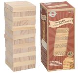 Traditional Wooden Tumbling Tower Block Game, Family Fun for Kids and Adults, Classic Children's Stacking Game that Promotes Speed, Reaction and Tactics (Large Tumbling Tower Blocks)