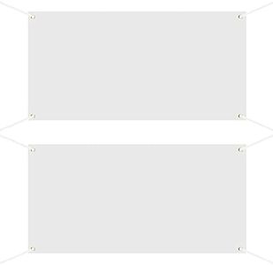LUTER 2 Set 120x60cm Striscione Bianco Verniciabile, Banner Personalizzato in Poliestere Bandiera Bianca Banner Bianco con 2st 6m Corda Sospesa per Fai Da Te Pareti Esterne Interne Cartelli Display