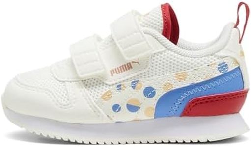 PUMA Toddler Boys R78 Summer Camp Slip On Sneakers Shoes Casual - White, Warm White-Blue Skies-Chamomile, 4 Toddler