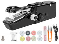 Handheld Sewing Machine Electric Sewing Mini Portable Sewing Machine Suitable for Beginners Sewing Clothes Family Travel DIY (Black)
