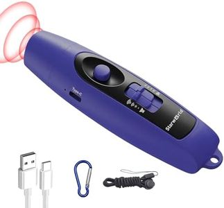 StarWorld Rechargeable Bear Horn - 120dB Electronic Air Horn for Bears with 4 Volume Levels & 3 Tones, Audible 0.5 Miles, LED Safety Light for Hiking, Camping, Wildlife Defense (Blue)