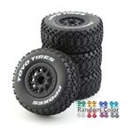 Chanmoo 1/10 RC Short Course Truck Wheels and Tires with 12mm Hex 1:10 Scale Off Road Tyres for 1/10 RC Off-Road Car Traxxas TRX4 Slash Arrma Losi Tenacity Vkar 10sc Hpi RC Buggy Car 4PCS (C Tires)