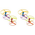 Battat - Skyrocopter - Flying Disc Toy with 2 Launchers & 4 Discs, Outdoor playset, for Kids 3 Years +, Yellow, Orange, Blue, Green, Red, Purple (Pack of 2)