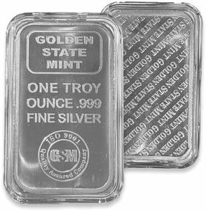 Generic 1 oz golden state gsm silver bar