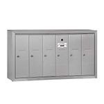 Salsbury Industries 3506ASU Vertical Mailbox - 6 Doors - Aluminum - Surface Mounted - USPS Access