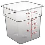 Hygiplas Polycarbonate Plastic Square Food Storage Container 3.5 Litre, Clear, Size: 183(H)x183(W)x183(D)mm, Lid Sold Separately, CF021