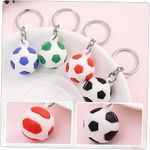 ASHOME Football with Ball Design Silicone Rubber Keychain, Bag Backpack Car Hanging Ornament Ball, Game Fan Keychain, Sports Reward Keyring, Multi (3pc)