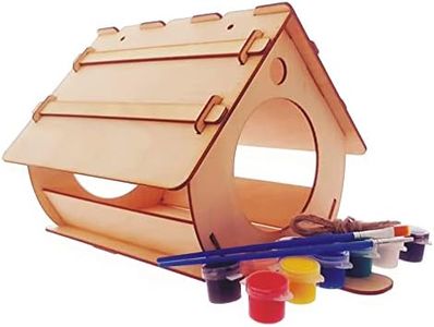 Comedero para pájaros, una casita para pájaros para autoensamblaje y Pintura. Conjunto ecológico de Madera para niños.