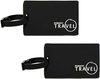 Nomadic Travel 2-Pack Black Luggage Tags, PVC Durable Rubber with Name ID Card for All Luggage, Bags, suitcases, Backpacks