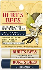 Burt's Bees Moisturizing Lip Balm for Dry Lips 100% Natural Origin, Coconut & Pear and Vanilla Bean - 2 Tubes