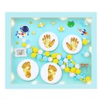 Mold Your Memories Baby Clay Handprint & Footprint Wooden Frame With Led Light Safe And Non-Toxic Clay New Born Gift 1St Birthday Gift Baby Shower Gift(Blue Space), 1 Kit, Pack Of 1