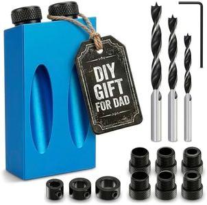Pocket Hole Jig Kit,14pcs/Set 15 Degree Angle Oblique Hole Locator Positioner Drilling Bits Hole Jig Clamp Kit Woodwork Locator Woodworking Guide Tool Dowel Drill Joinery Kit 6/8/10mm LIBERHAUS