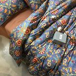 Eikei Home Damask Medallion Luxury Duvet Quilt Cover Boho Paisley Print Bedding Set 400 Thread Count Egyptian Cotton Sateen Vibrant Bohemian Pattern (Spanish Tile, Super King)