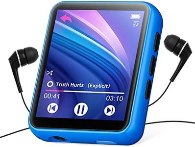 32GB MP3 Player Bluetooth 5.0, Full Touch Color Screen Portable Mini MP3 Player, HiFi Lossless Music Player with Speakers, FM Radio, Voice Recording, Pedometer, E-Book, Support up to 128GB