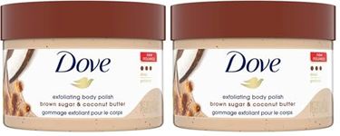 Dove Exfoliating Body Polish Scrub Dry Skin Brown Sugar & Coconut Butter,Gently Exfoliates & Moisturizes Instant Soft & Smooth Skin,Naturally Derived Ingredients,Sulfate-Free,Coconut Scent,298G