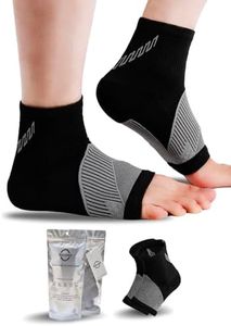 Rolxmed Peripheral Neuropathy Socks Ankle Compression Sleeves for Plantar Fasciitis Nerve Pain Relief Support Sock Elastic Brace for Women Men (1Pair) (Black, S)