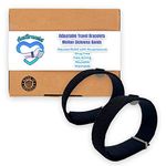 Motion Sickness Wristband –Adjustable Anti-Nausea Bracelet for Sea, Car, Airsickness –Natural Healing Discreet Bands-Set of 2 (Black, Medium 8")