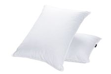 JA COMFORTS Goose Down and Feather Bed Pillows for Sleeping (2 Packs)- Standard/Queen, Filling Weight 37 OZ, Hotel Collection, Goose Down Filling, Cotton Cover, White