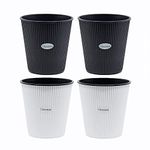 GREENON® 7 Inch Plant Pot Pack of 4 (8 Pots)| Self Watering Indoor Pot | Black,White Outer Black Inner Flower Pot | UnFadable | Suitable for Tabletop, Window Mount Plants | Low Maintenance Gamla