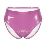 CHICTRY Women Shiny Metallic Panty Briefs Panties High Cut Thong Ballet Dance Underwear Shorts Hot Pink XL