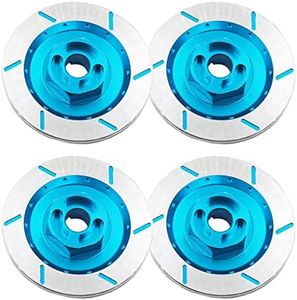 4PCS ShareGoo Aluminum Alloy 12mm Wheel Rim Hex Hub Brake Disc Decoration for HSP HPI Kyosho Traxxas Tamiya 1/10 4WD RC On-Road Racing Car Truck Tires,Blue