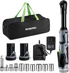 WORKPRO 12V 40 Ft-lbs Power Ratchet Wrench Kit with 10-Piece Socket Accessory Set, 1-Hour Fast Charger, 2.0Ah Lithium-Ion Batteries