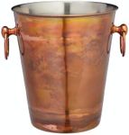 BarCraft BCCHAMIRIDCOP Luxury Stainless Steel Wine / Champagne Cooler Bucket, 24 x 20.5 x 23 cm (9.5" x 8" x 9") - Copper Finish