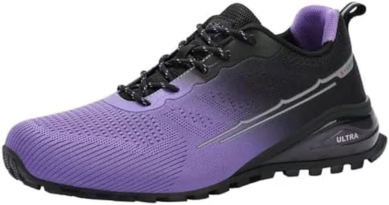 ikunka Men's Fashion Sneakers Lightweight Breathable Walking Shoes Tennis Cross Training Shoe Non Slip Trail Running Shoes（Purple 11）