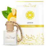 Pure Wiff Lemon Car Perfume Diffuser – 10ML Long Lasting Hanging Car Air freshener | Premium Natural Car Fragrance Oils in Glass Bottle with Wooden Diffuser Cap | Lasts up to 75 Days | IFRA Certified