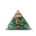 The Cosmic Connect Feng Shui Green Jade 2 inch Crystal Pyramid Vastu for Good Luck | Natural Amethyst Stone Pyramid for Charm, Positive Energy Meditation