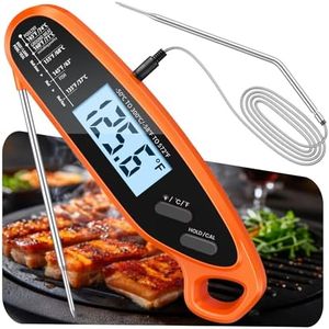 Otemly Meat Thermometer Digital for Cooking & Grilling with Dual Probe, Large Backlit & Calibration, Instant Read Kitchen Food Thermometer for Candy, Oven, Grill, BBQ, Smoker, Air Fryer & Oil Fry