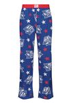 Recovered NFL Shield Lounge Pants - Adults Navy Shield & Stars American Football League Logo Printed Cotton Pyjamas Bottom for Loungewear Nightwear