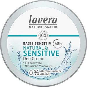 lavera Crema deodorante a base sensitiva, naturale e sensibile, con aloe vera e minerali naturali, protezione affidabile per 48 ore, cosmetico naturale, vegano, biologico (1 x 50 ml)
