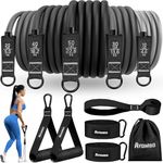 Resistance Bands, Exercise Bands with Handles, Resistance Bands for Working Out with Door Anchor and Ankle Straps, For Heavy Resistance Training, Physical Therapy, Yoga, Home Gym Workout Equipment Set