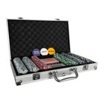 Oypla Poker Set - 300 Piece Texas Hold Em Complete With Chips, Cards, Dice, And Casino Style Case