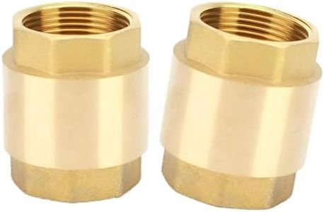 Brass Check Valve 1/2", 2PCS One Way Spring Check Valves In-line Female Thread Backflow Preventer